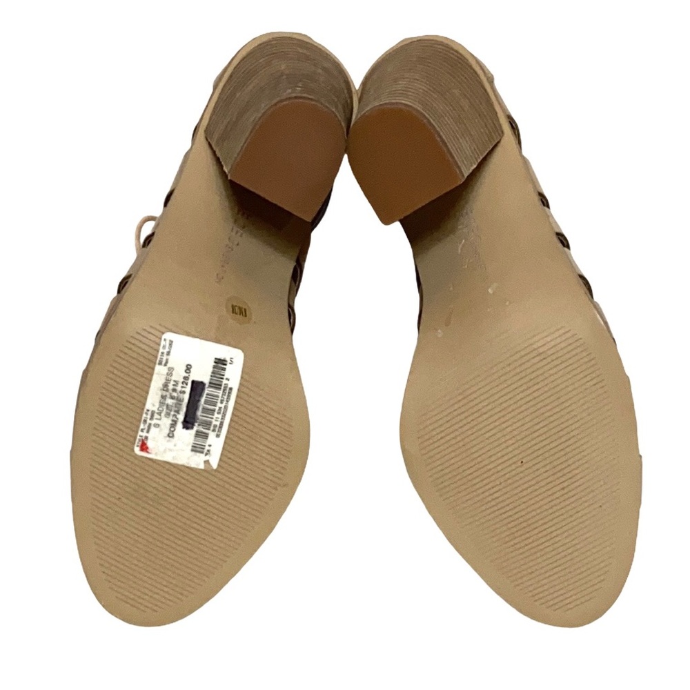 Tan Faux Leather Caged Lace-Up Booties 8 - Picture 6 of 12